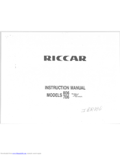 RICCAR 806 Instruction Manual