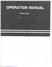 RICCAR R-1850 Operation Manual