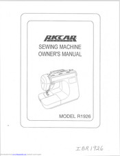 RICCAR R1926 Owner's Manual