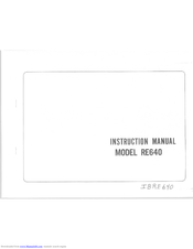 RICCAR RE640 Instruction Manual