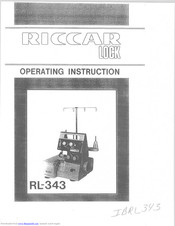 Riccar RL-343 Operating Instructions Manual