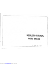RICCAR RM540 Instruction Manual