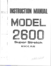 RICCAR 2600 Super Stretch Instruction Manual