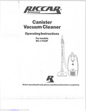 RICCAR RC-1700P Operating Instructions Manual