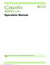 Ricoh Caplio 400G wide F Operation Manual
