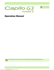 Ricoh Caplio G3S Operation Manual
