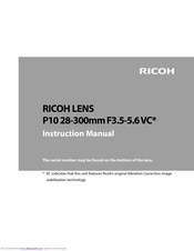 Ricoh P1028 Instruction Manual