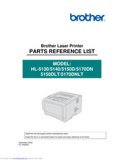 Brother HL-5170DLT Parts Reference List