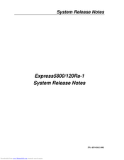 NEC Express5800/120Ra-1 Release Note