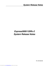 NEC Express5800/120Rc-2 Release Note