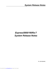 NEC Express5800/180Ra-7 Release Note