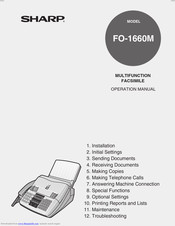 Sharp FO-1660M Operation Manual