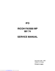 Ricoh FAX880 MP Service Manual