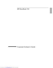 HP F2974KT - OmniBook 500 - PIII 700 MHz Manual