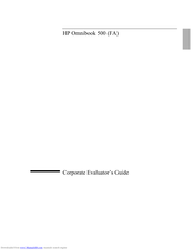HP F2974KT - OmniBook 500 - PIII 700 MHz Manual