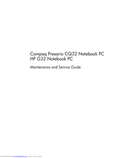 HP G32-200 - Notebook PC Maintenance And Service Manual