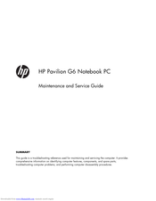 HP Pavilion g6-1300 Maintenance And Service Manual