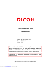 Ricoh Aficio MP 5002SPG Manual