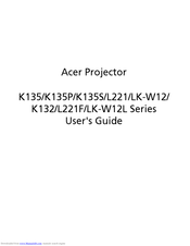 Acer K132 User Manual