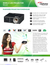 Optoma ML550 Datasheet