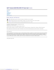 Dell External USB NTSC TV Tuner User Manual