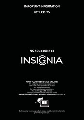 Insignia NS-50L440NA14 Important Information Manual