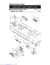 Hitachi CR13VBY - 12 Amp TOOLESS Low Vibration Reciprocating Saw Parts List