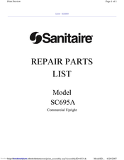 Sanitaire SC695A - Sanitaire by - Commercial Upright Vacuum Cleaner Parts List