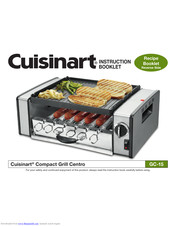Cuisinart Compact Grill Centro GC-15 Instruction Booklet