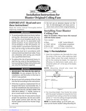 Hunter 23827 Installation Instructions Manual