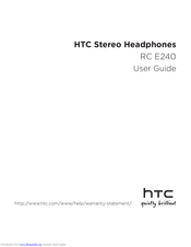 HTC Stereo Headphones User Manual