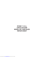Ryobi CSB143LZK Repair Sheet