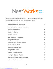 NeatWorks TV708LL/A - NeatWorks For Mac Using Manual