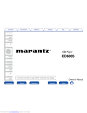 Marantz CD6005 Owner's Manual