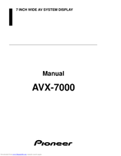 Pioneer AVX-7000 Manual
