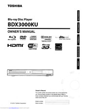 Toshiba BDX3000KU Owner's Manual
