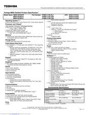 Toshiba Portege M805-SP2907R Specifications