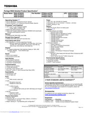 Toshiba Portege R600-SP2803C Specifications