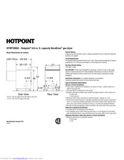 Hotpoint HTDP120GDWW Dimensions And Specifications