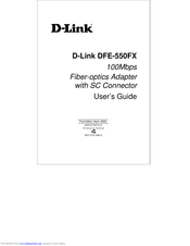 D-Link D DFE-550FX DFE-550FX User Manual