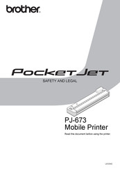 Brother PocketJet PJ673-K Product Safety Manual
