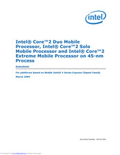 Intel SU9600 Datasheet