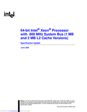 Intel SL7PH - Xeon 3.6 GHz/800MHz/1MB CPU Processor Specification