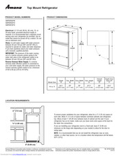 Amana A8RXNGFB Dimension Manual