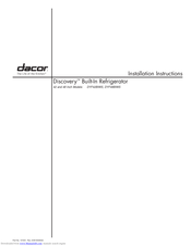 Dacor Discovery DIF48BIWS Installation Instructions Manual