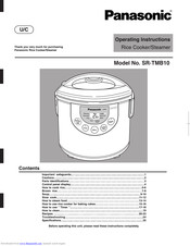 Panasonic SR-TMB10 Operating Instructions Manual