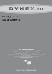 Dynex DX-60D260A13 Important Information Manual