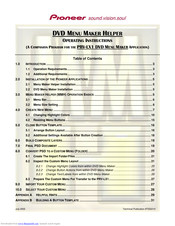 Pioneer Menu Maker Helper Operating Instructions Manual
