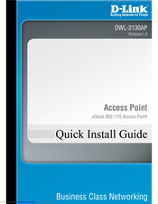 D-Link DWL-2130AP - xStack - Wireless Access Point Quick Installation Manual