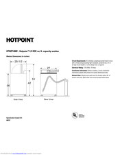 Hotpoint HTWP1400FWW Dimension Manual